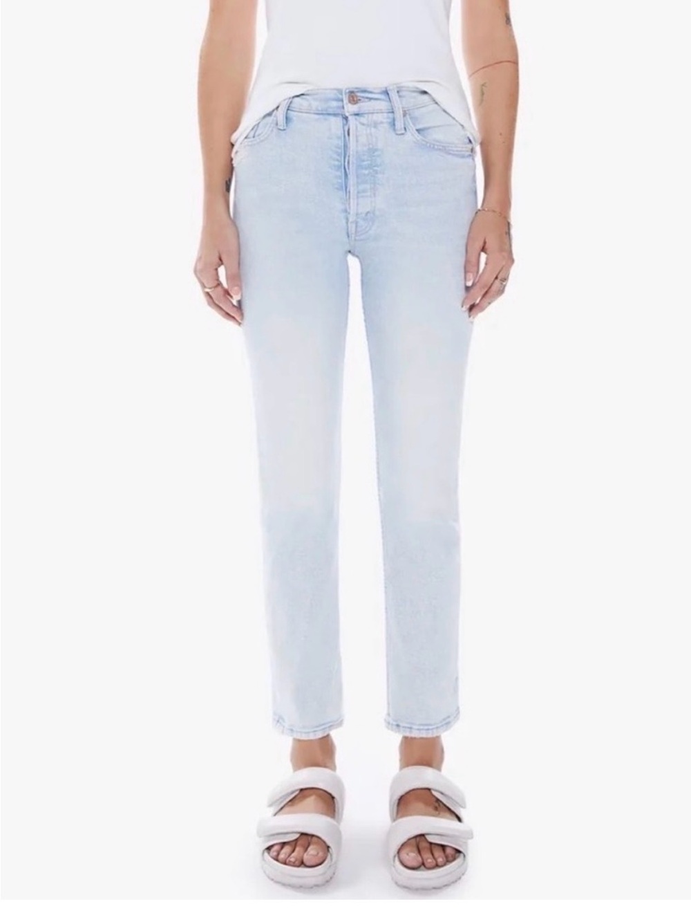 MOTHER tomcat ankle jeans in the wash smooth sailing